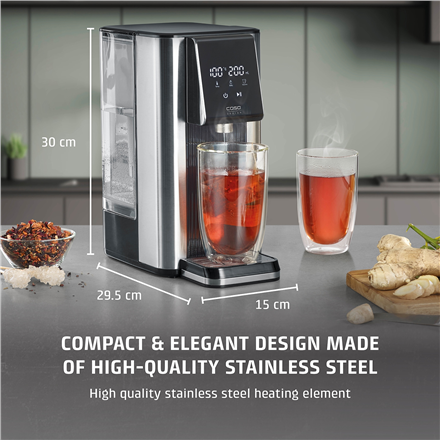 Caso | Turbo hot water dispenser | HW 620 | Water Dispenser | 2600 W | 2.5 L | Plastic/Stainless Steel | Black/Stainless