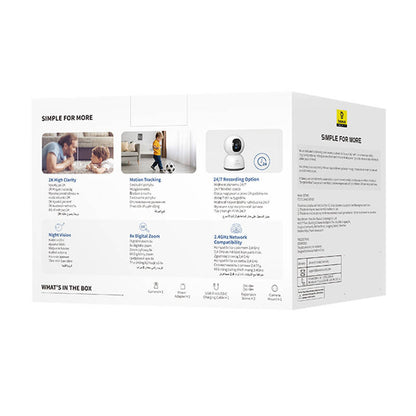 Baseus P1 Lite 2K Indoor Camera (White) - Product Image 9