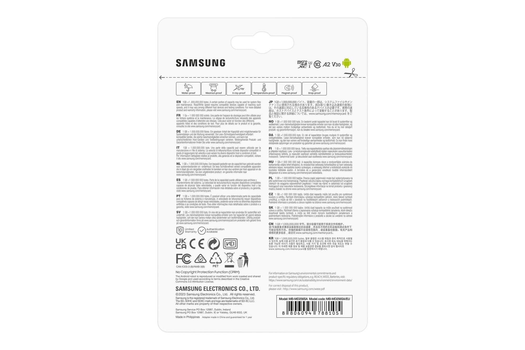 MEMORY MICRO SDXC PRO+ 256GB/W/ADAPT. MB-MD256SA/EU SAMSUNG