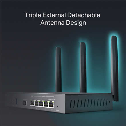 TP-LINK | SafeStream Gigabit Multi-WAN VPN Router | ER706W | 802.1q | Mesh Support Yes | MU-MiMO Yes | 3G/4G via optiona