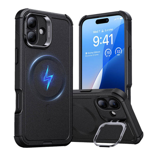 Cyber Tough (HaloLock) ESR case with stand for iPhone 16 (black) - Product Image 1