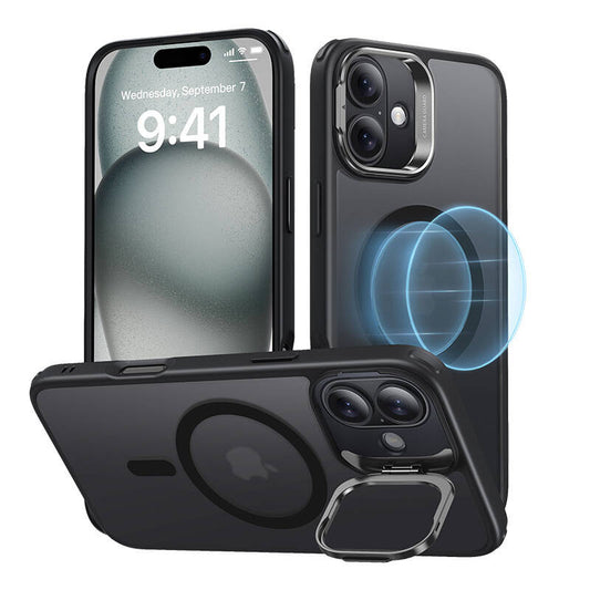 Classic Hybrid (HaloLock) ESR case with stand for iPhone 16 (black) - Product Image 1