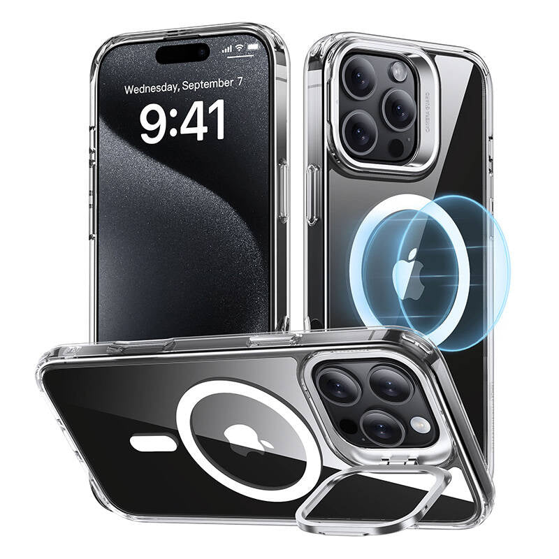 ESR Classic Hybrid (HaloLock) case with stand for iPhone 16 Pro Max (transparent) - Product Image 1
