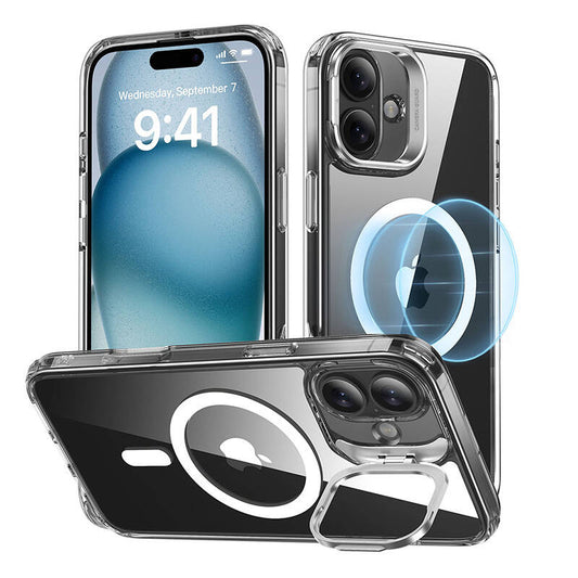Classic Hybrid (HaloLock) ESR case with stand for iPhone 16 (clear) - Product Image 1