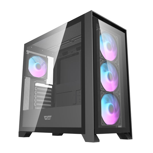 Darkflash DRX90 Glas-Computergehäuse (schwarz)