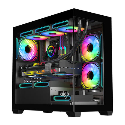 Darkflash C218M Computergehäuse + 6 ARGB-Lüfter (schwarz)