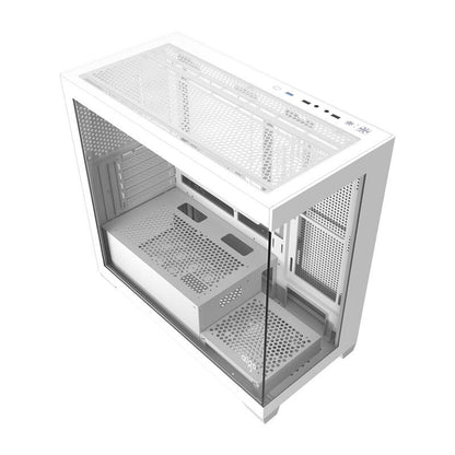 Darkflash C218M Computergehäuse + 6 ARGB-Lüfter (weiß)