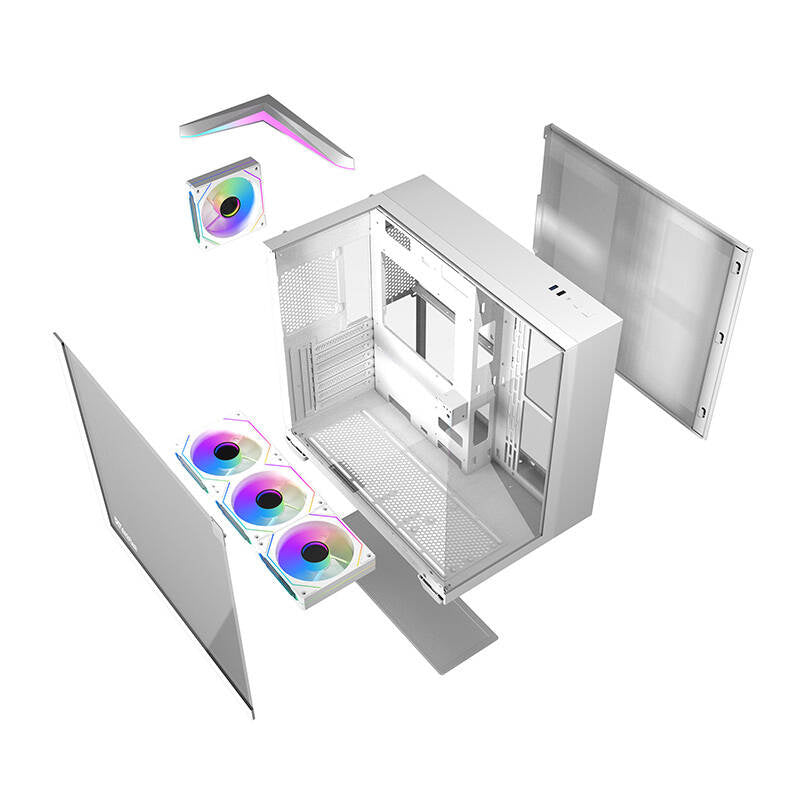 Darkflash TH285 computer case (white) + 4 fans - Product Image 7
