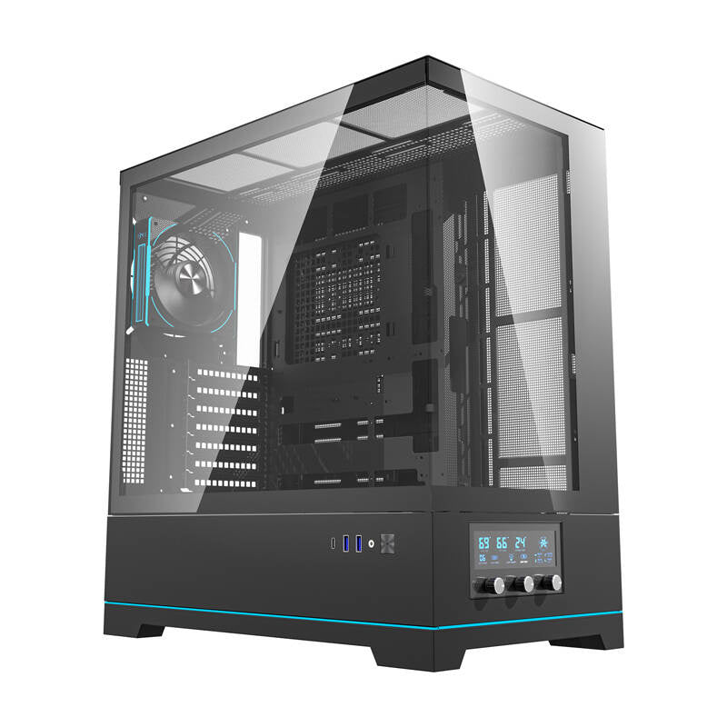 Darkflash DY451 PRO computer case (black) + 1 fan - Product Image 1