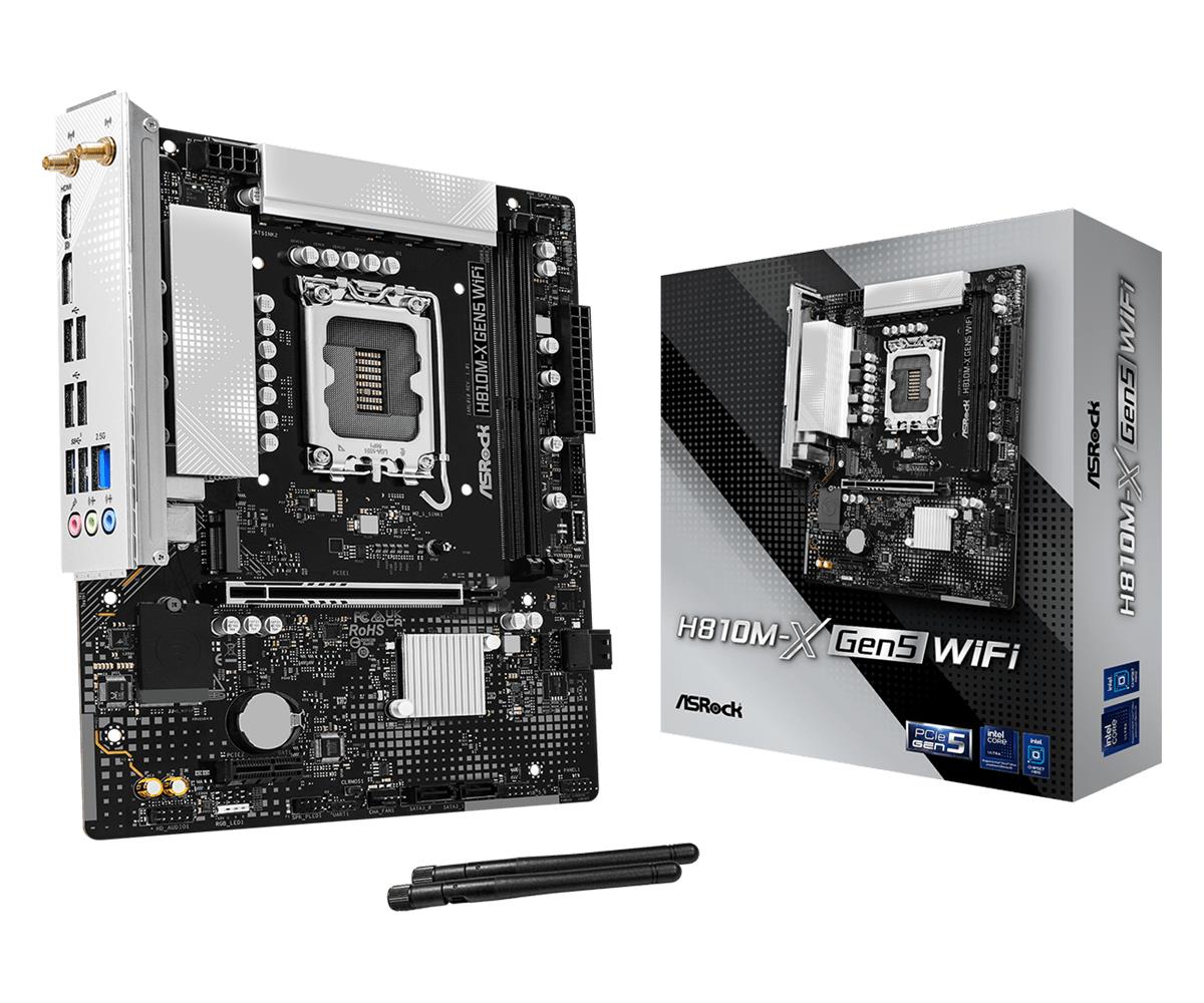 Mainboard ASROCK LGA 1851 (Socket V1) RAM DDR5-SDRAM 2xSlots H810M-XGEN5WIFI