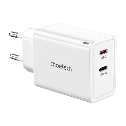 Choetech PD6013, GaN, 2x USB-C, PD65W network charger (white) - Product Image 1