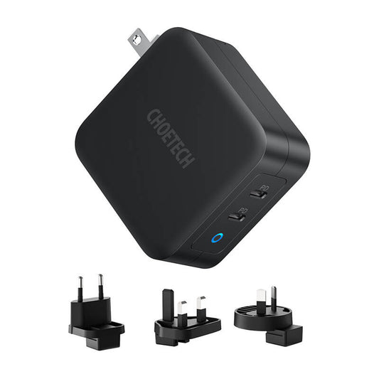 Choetech PD6008 2xUSB-C PD 100W GaN mains charger - Product Image 1
