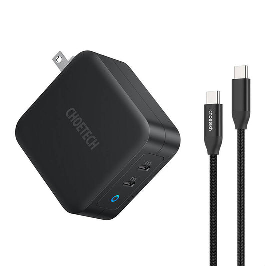 Choetech PD6008 2xUSB-C PD 100W GaN mains charger - Product Image 2