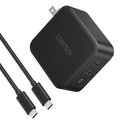 Choetech PD6008 2xUSB-C PD 100W GaN mains charger - Product Image 4