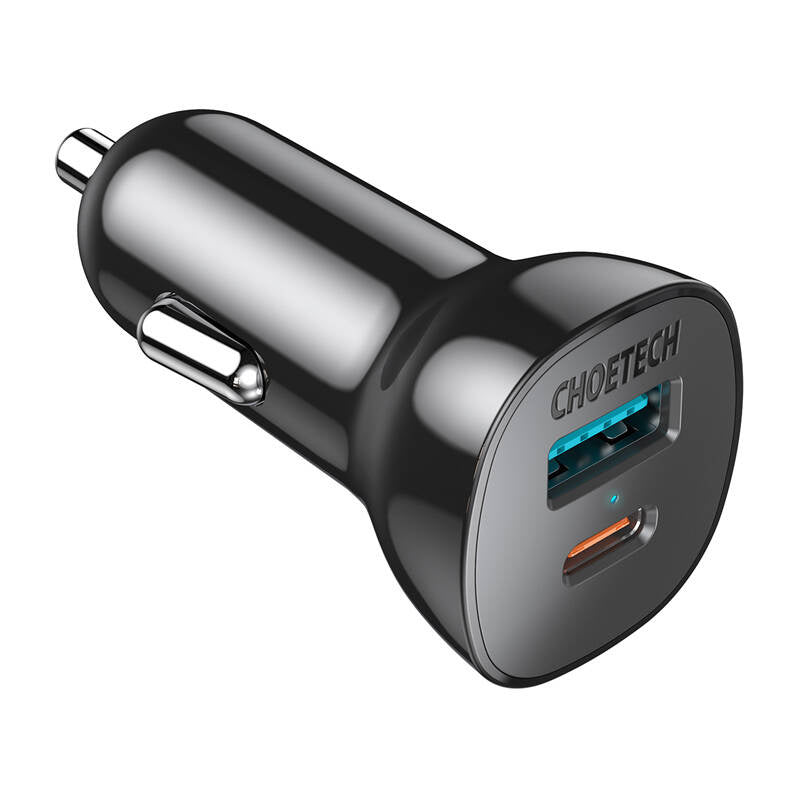 Choetech 38W QC3.0+PD20W car charger (black) - Product Image 1
