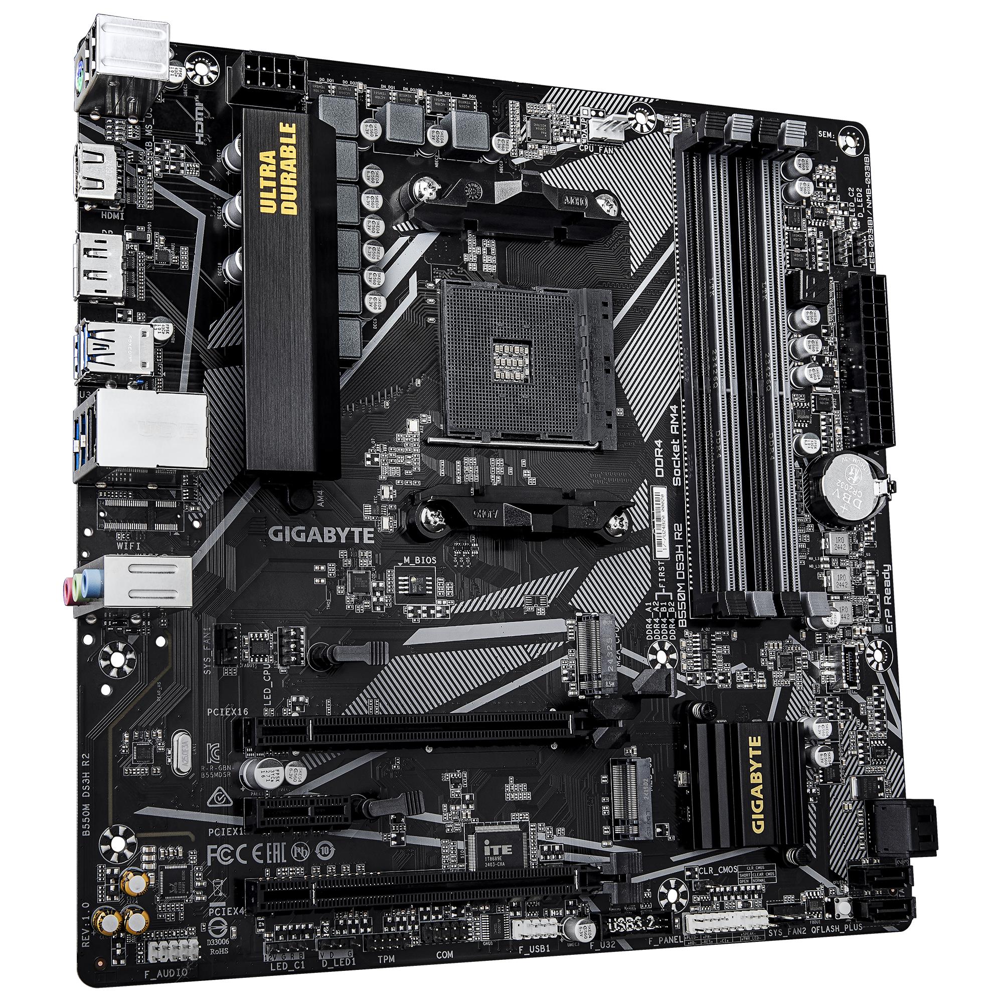 Mainboard GIGABYTE AMD B550 SAM4 Micro-ATX Memory DDR4 Memory slots 4 B550MDS3HR2