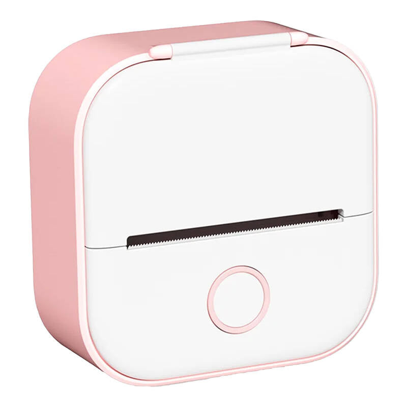 Phomemo T02 portable label printer pink and white - Product Image 1