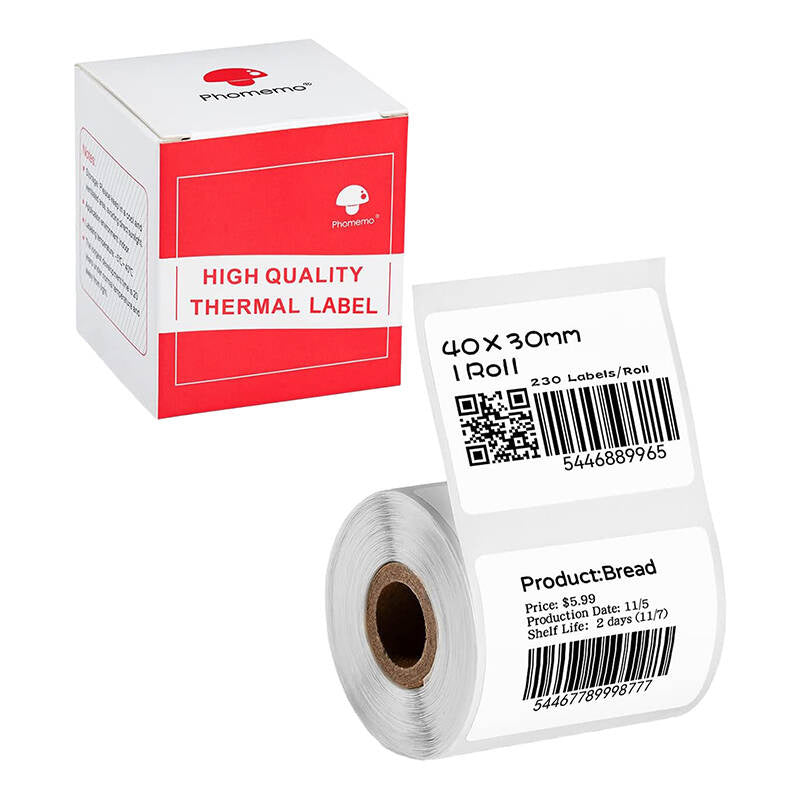Phomemo sticker labels 30x40mm, 230 pcs. (white) - Product Image 1