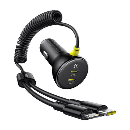 60W Baseus USB-C car charger + Lightning cable (Black) - Product Image 2
