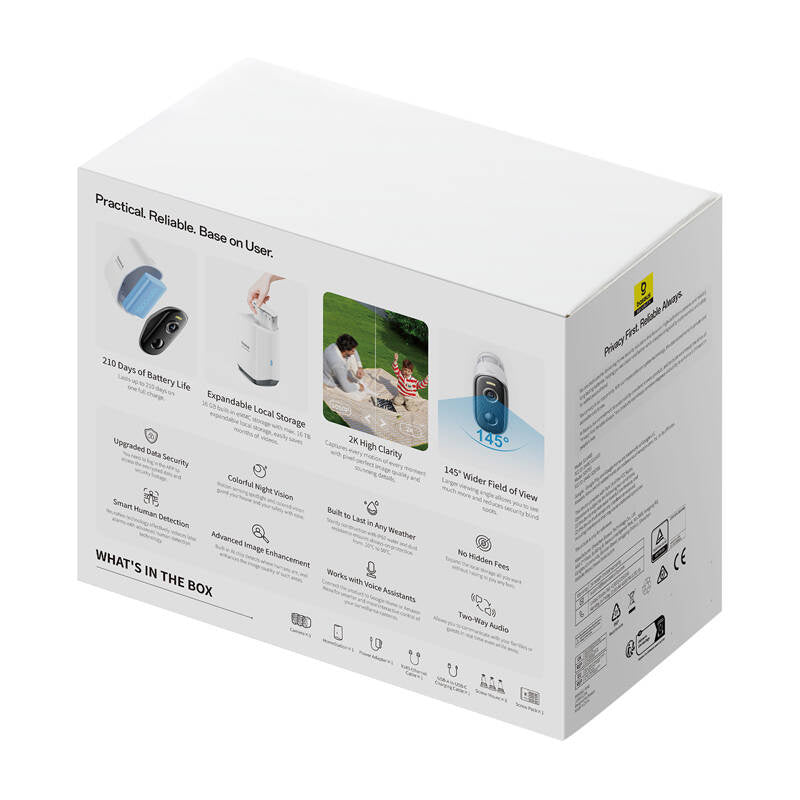 N1 Baseus 2K outdoor camera set of 3 (white) - Product Image 5