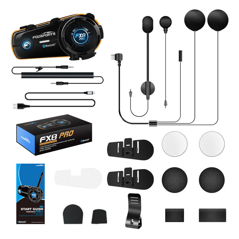 Fodsports FX8 Pro motorcycle intercom (black) - Product Image 3