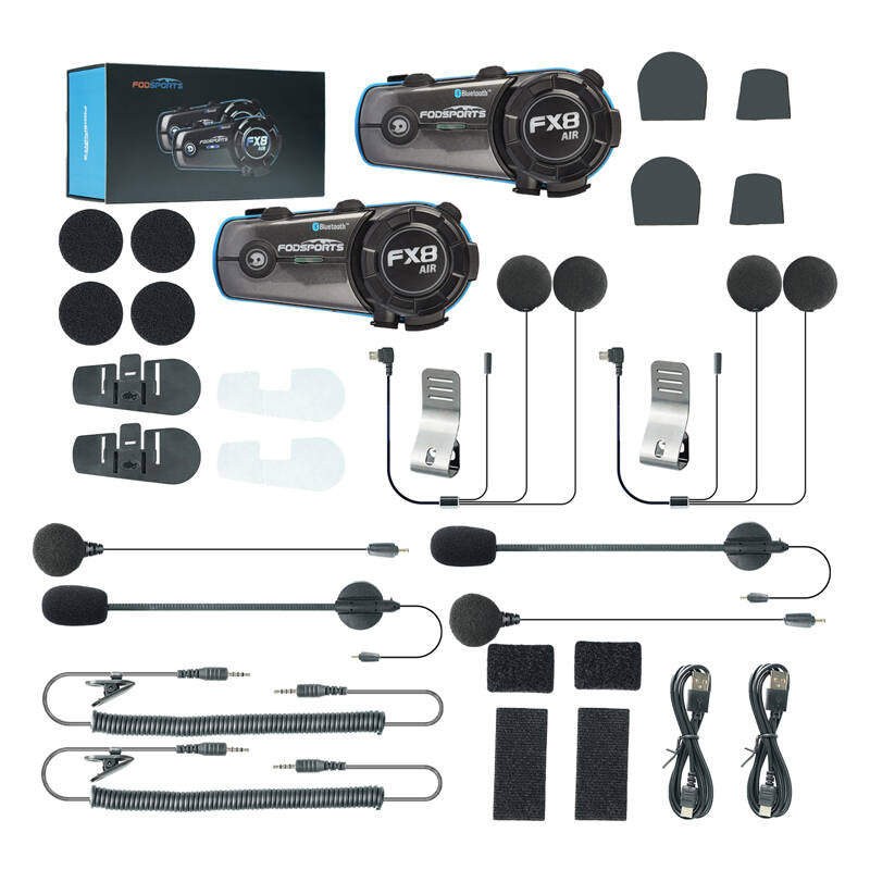 Fodsports FX8 Air motorcycle intercom two-pack (black) - Product Image 4
