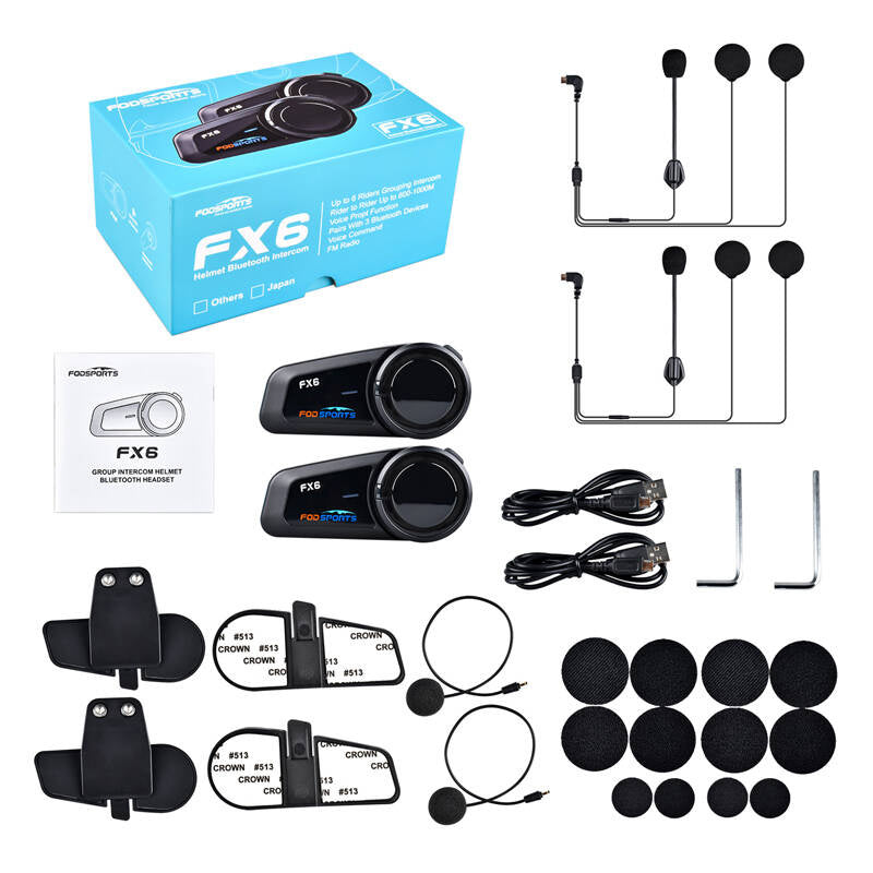 Fodsports FX6 motorcycle intercom two-pack (black) - Product Image 10