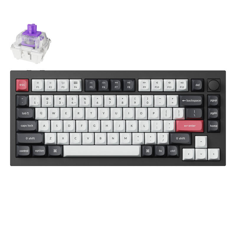 Keychron Q1 HE RGB Wireless Mechanical Keyboard, Nebula Magnetic Switch (Black) [Q1H-M1].