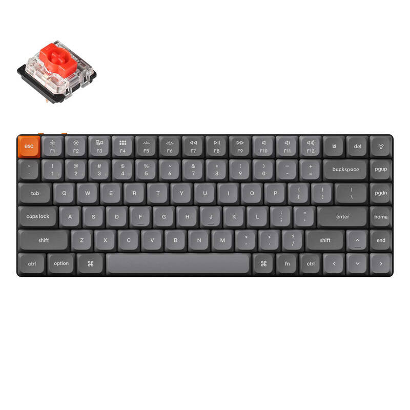 Keychron K3 Max RGB Wireless Mechanical Keyboard, Low Profile, Red Switch (Black) [K3M-H1].