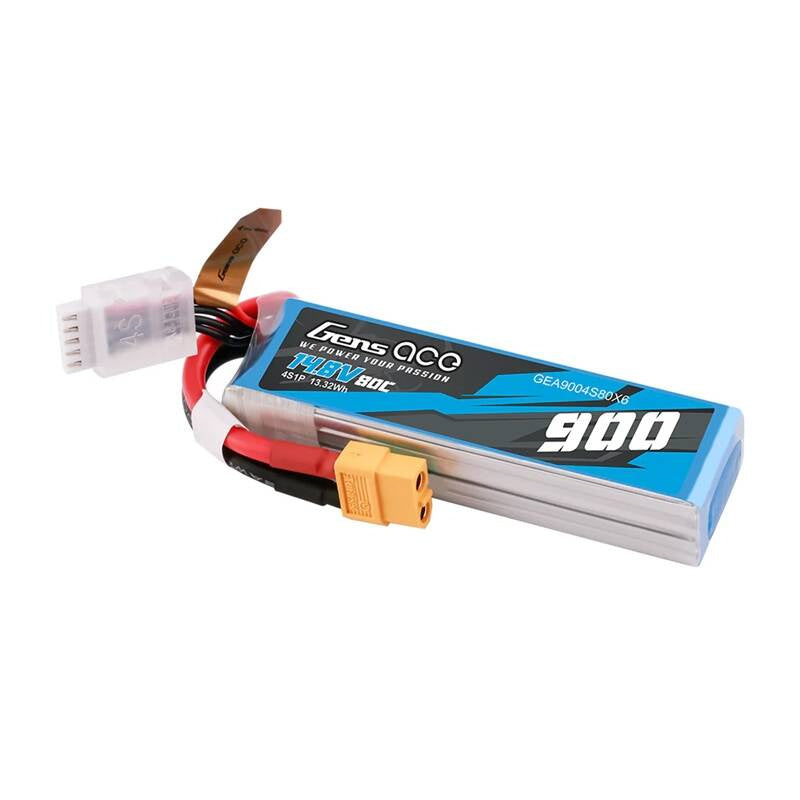 Lipo Gens Ace 900 mAh 14,8 V 80C 4S1P-Akku mit XT60-Anschluss