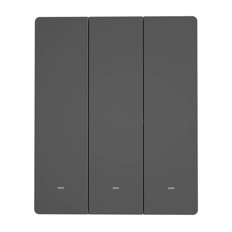 Smart WiFi wall switch SONOFF M5-3C-80 (3-channel, for frame, graphite)