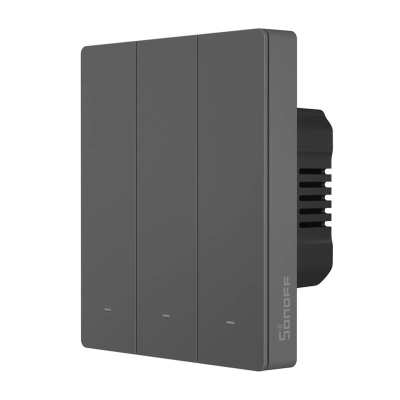 Smart WiFi wall switch SONOFF M5-3C-80 (3-channel, for frame, graphite) - Product Image 4