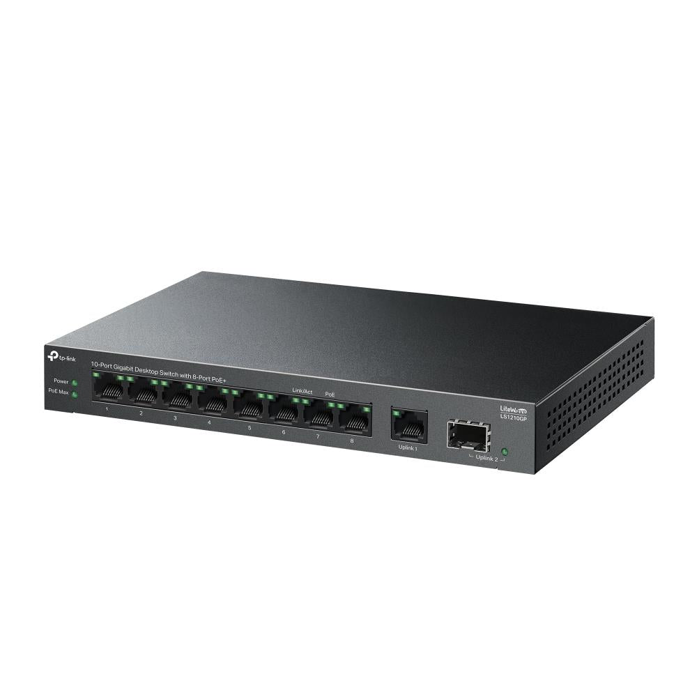 Switch TP-LINK LS1210GP 9x10Base-T / 100Base-TX / 1000Base-T 1xSFP PoE+ ports 8 LS1210GP