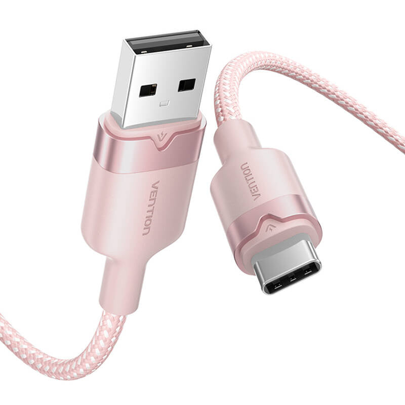 USB 2.0 A to USB-C 3A Vention CTNPF 1M cable (pink)