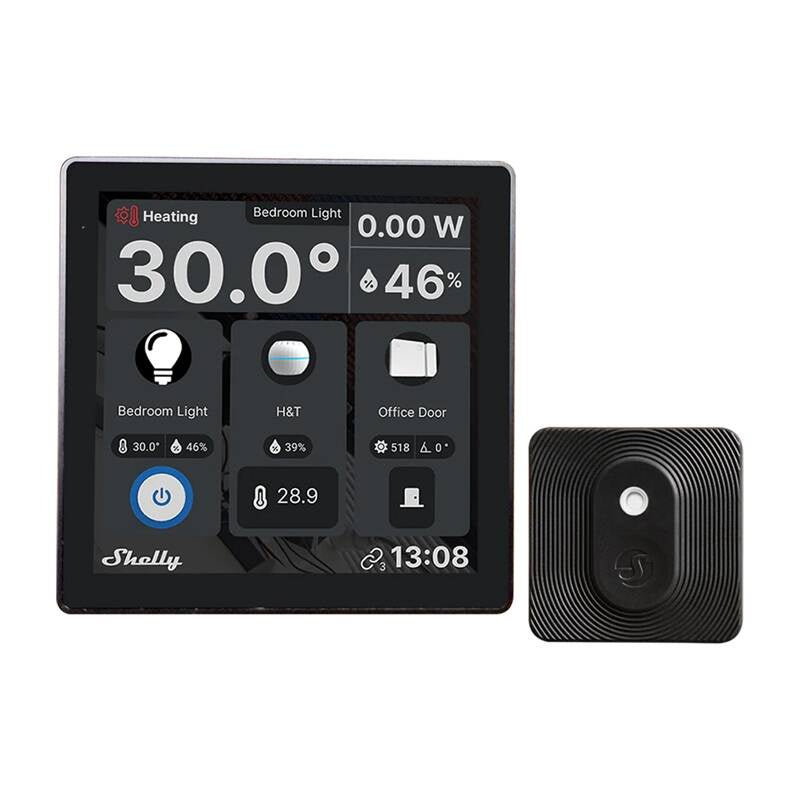 Shelly Wall Display WiFi/BLU (Black) + BLU H&T (Black) Set - Product Image 1
