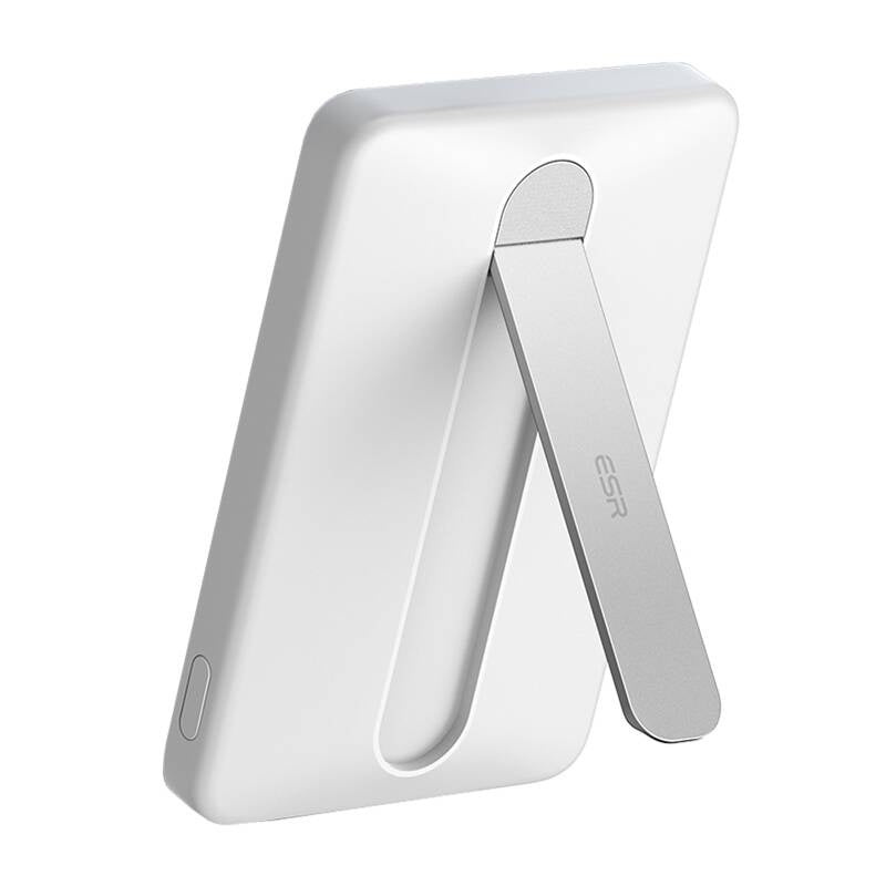 ESR Qi2 MagSlim 5000 mAh magnetic powerbank with stand (white) - Product Image 1