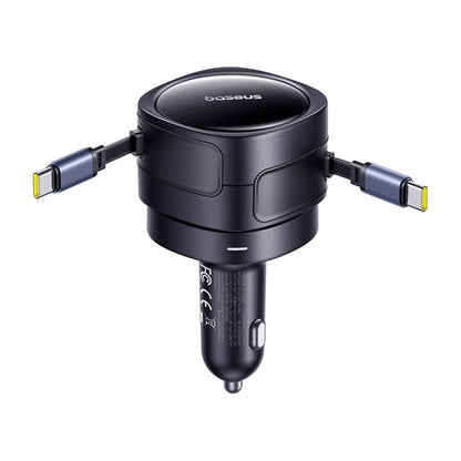 Baseus Enjoyment Max car charger with USB-C+USB-C cables 60W Black - Product Image 3