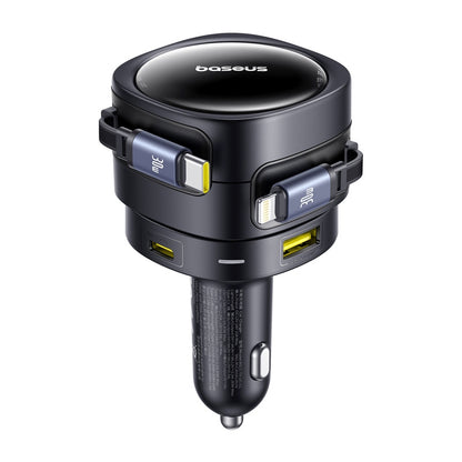 Baseus Enjoyment Max car charger with USB-C+Lightning cables and USB-A+USB-C ports 90W Black - Product Image 3