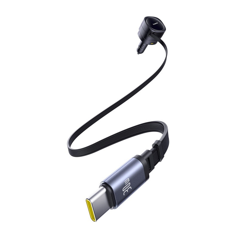 Baseus Enjoyment Max car charger with USB-C+USB-C cables and USB-A+USB-C ports 90W Black - Product Image 5