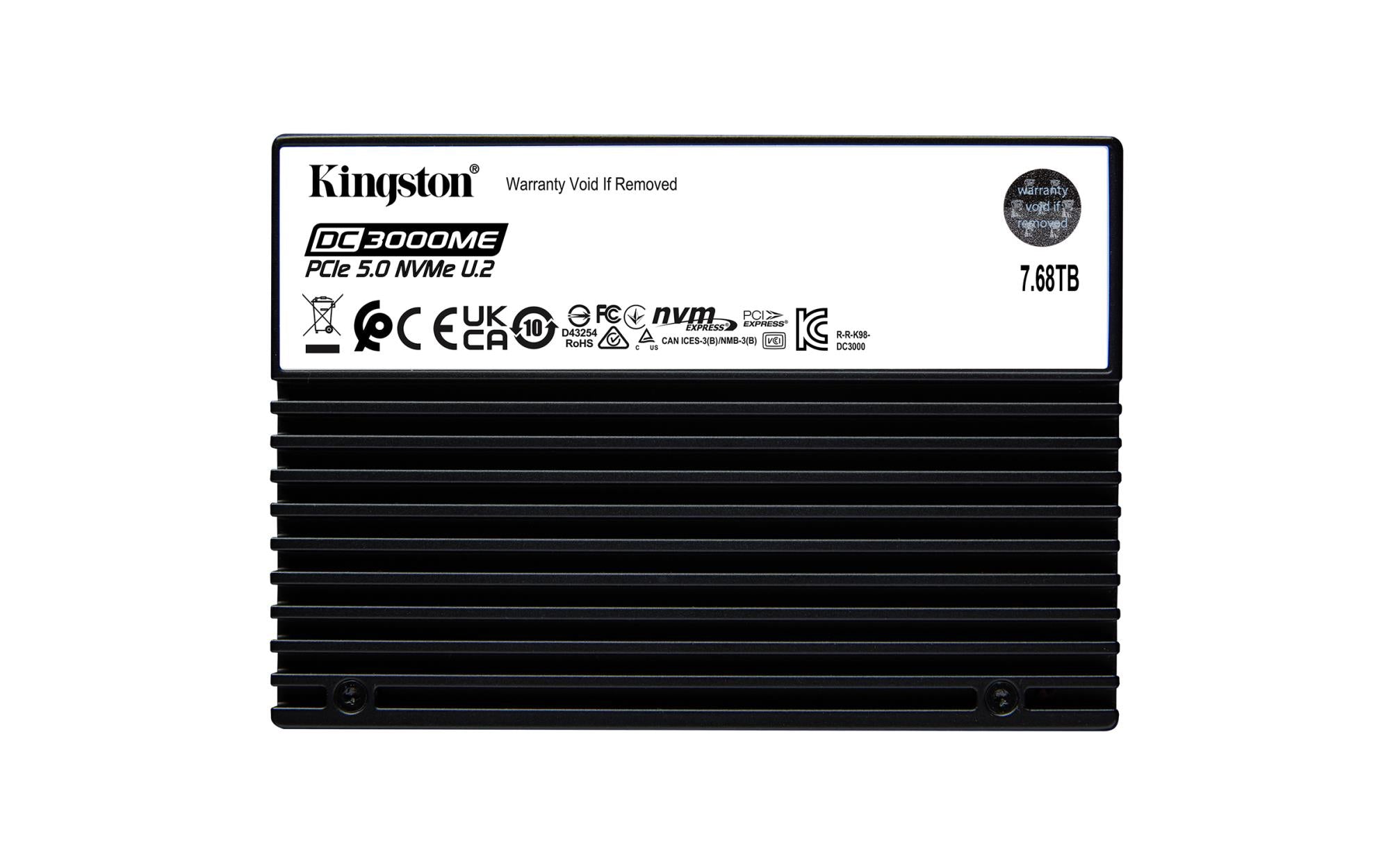 SSD KINGSTON SSD series DC3000ME 7.68TB NVMe NAND flash technology 3D TLC Write speed 10000 MBytes/sec Read speed 14000 MBytes/sec Form Factor U.2 TBW 14.016 TB MTBF 2000000 hours SEDC3000ME/7T6
