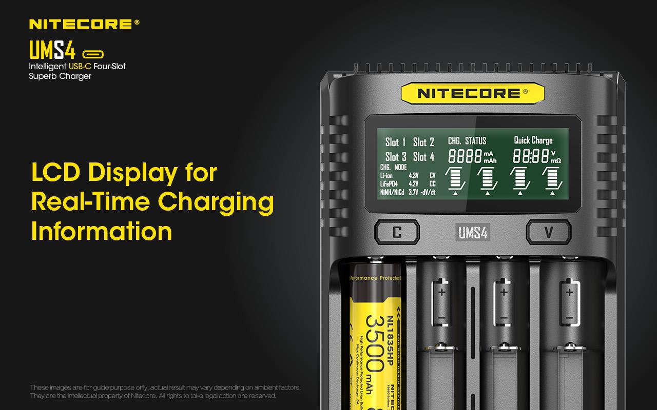 BATTERY CHARGER 4-SLOT/UMS4 NITECORE