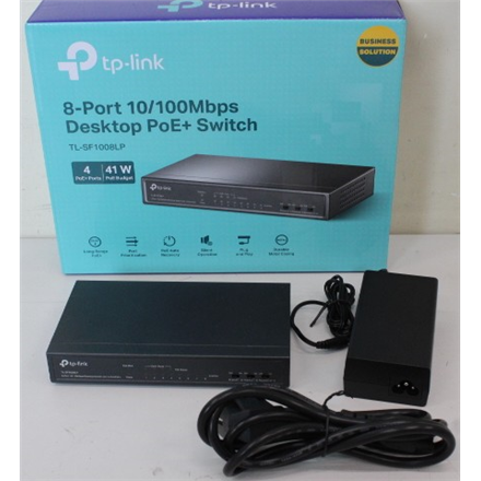 SALE OUT. TP-Link TL-SF1008LP Switch Unmanaged, Desktop, 8x10/100Mbps ports, 4xPoE ports, PSU external, Steel case | SAL