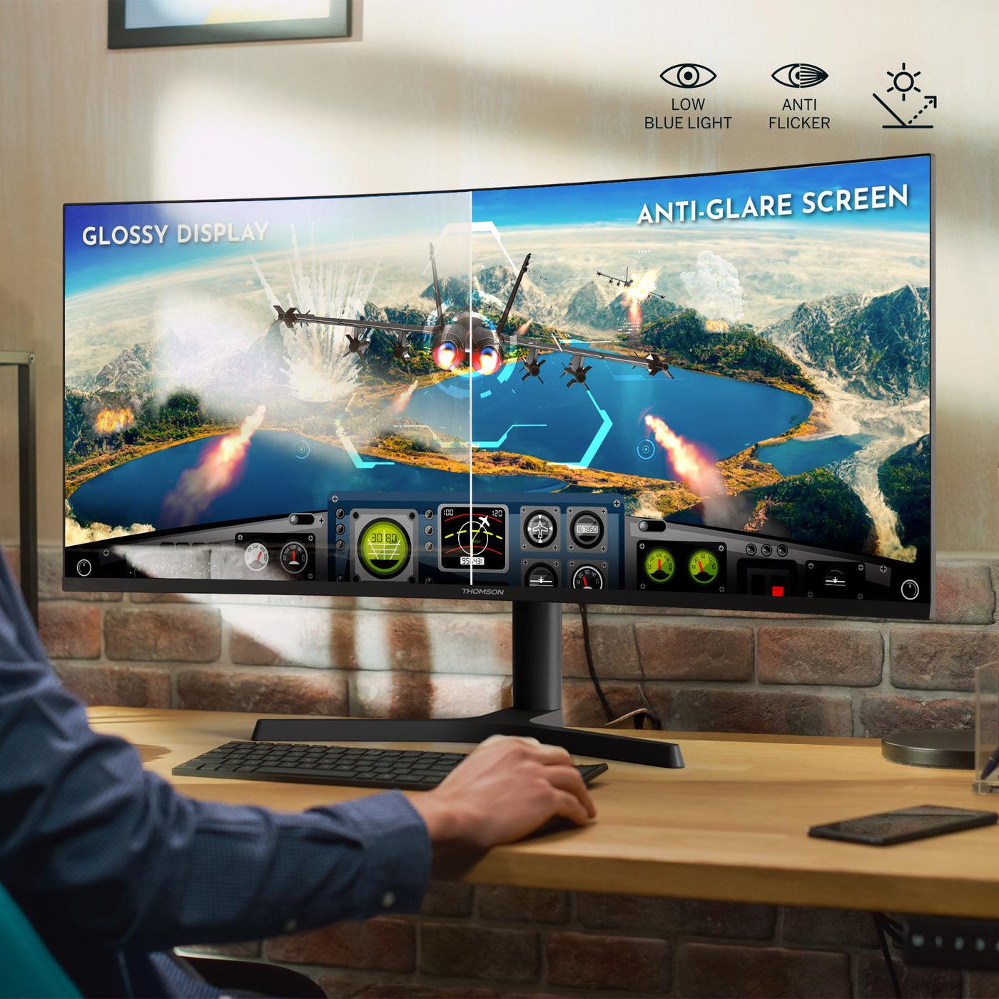 LCD Monitor THOMSON 34 " 3440 x 1440 pixels UltraWide Quad HD LCD Curved M34QG7Y14C