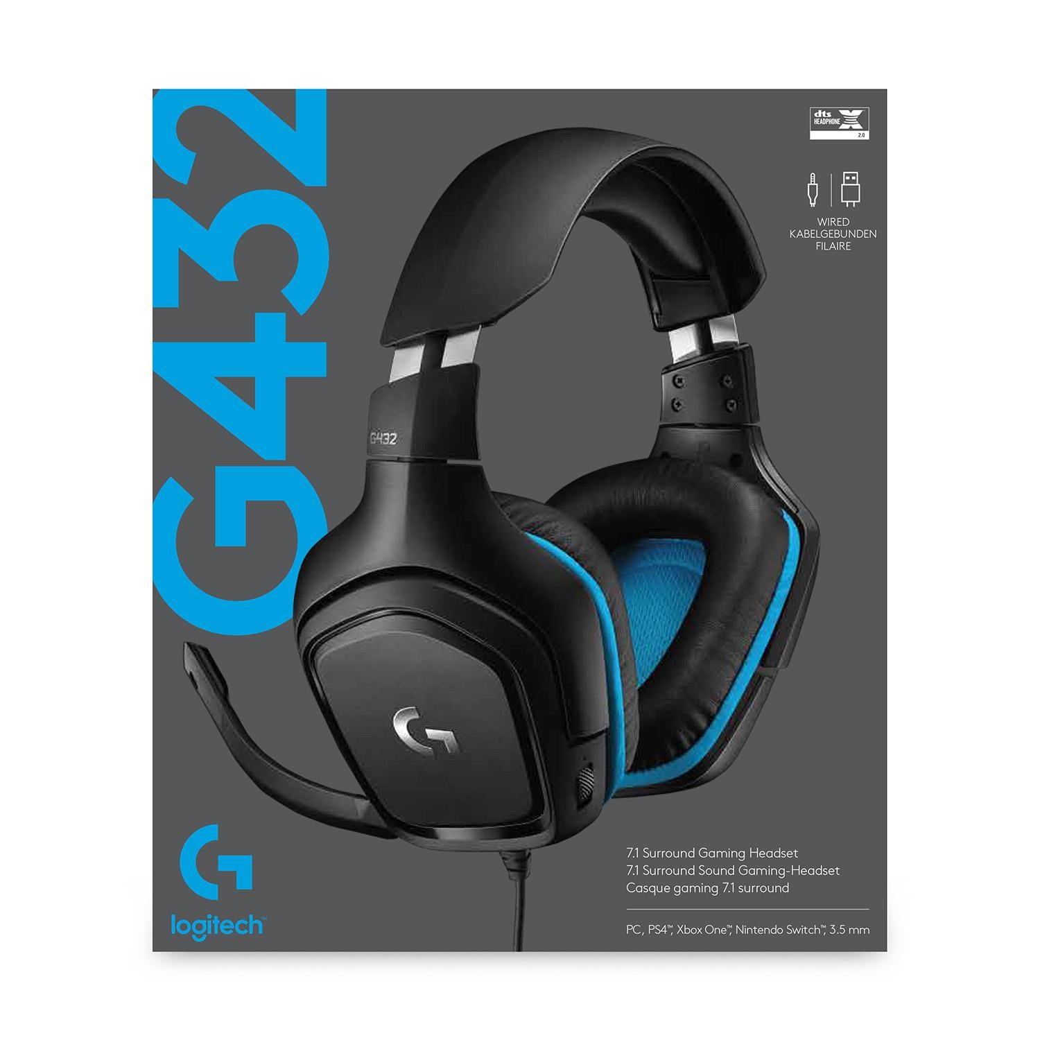 HEADSET GAMING G432/BLACK 981-000770 LOGITECH
