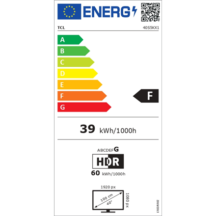 TCL QLED TV | 40S5K | 40 | Smart TV | Android TV | FHD | Black
