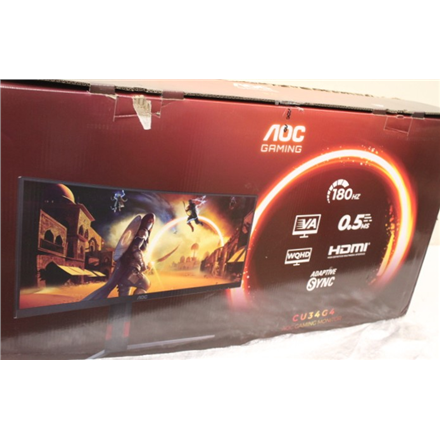 SALE OUT. AOC CU34G4 Curved 34" 3440x1440/21:9/1ms HDMI, DisplayPort, USB, Audio out | SALE OUT. AOC | CU34G4 | 34 " | F