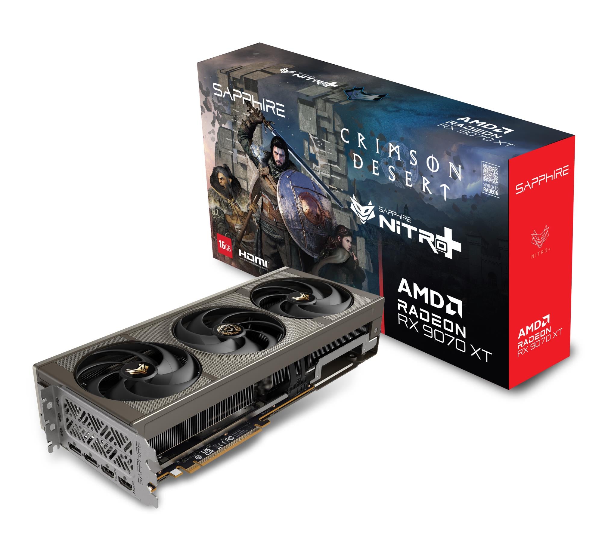 Graphics Card SAPPHIRE AMD Radeon RX 9070 XT 16 GB GDDR6 256 bit PCI Express x16 5.0 Active 11348-10-20G