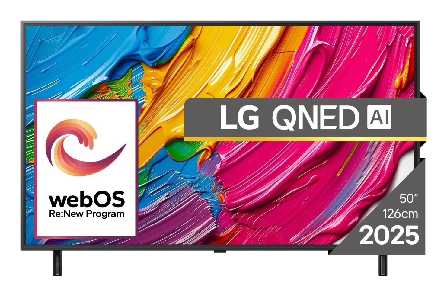 TV Set LG 50" 4K/Smart 3840x2160 Wireless LAN webOS Black 50QNED80A3A