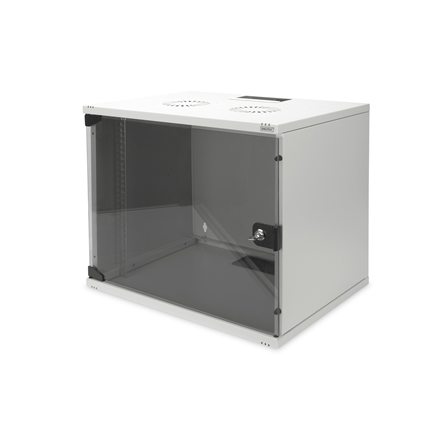 Digitus | 9U wall mounting cabinet | DN-19 09-U-S-1 | Safety class rating IP20. Lockable safety-glass door. 200° door op