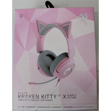 SALE OUT. Razer Kraken Kitty V3 X Headset, Quartz | SALE OUT. Razer Gaming Headset | Kraken Kitty V3 X | Wired | Over-Ea